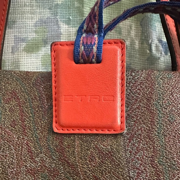 Etro Paisley Jacquard Leather Tote Bag - Picture 2 of 11